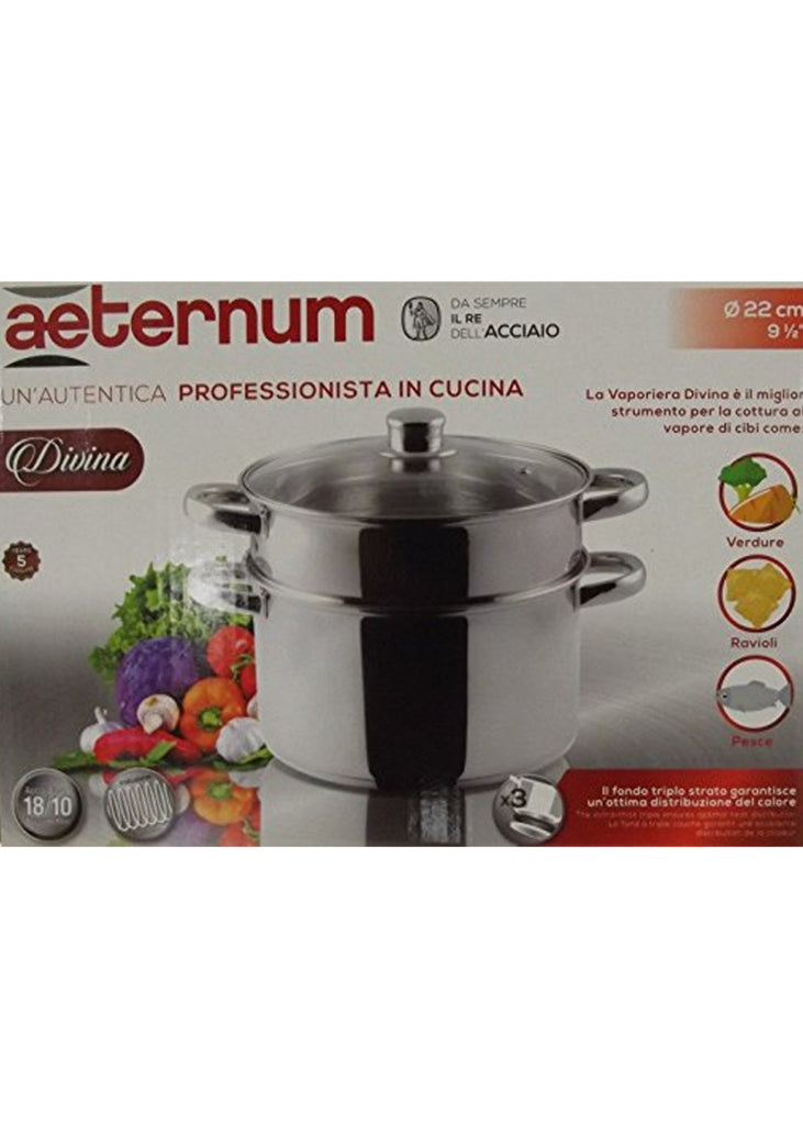 Aeternum - Vaporiera Pentola Divina in acciaio inox cm 22