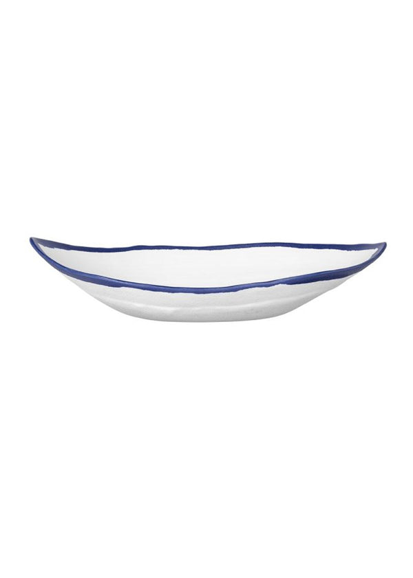 Tognana Piatto Barca 26 Cm Linea White And Blue Rim Melamina Bianco