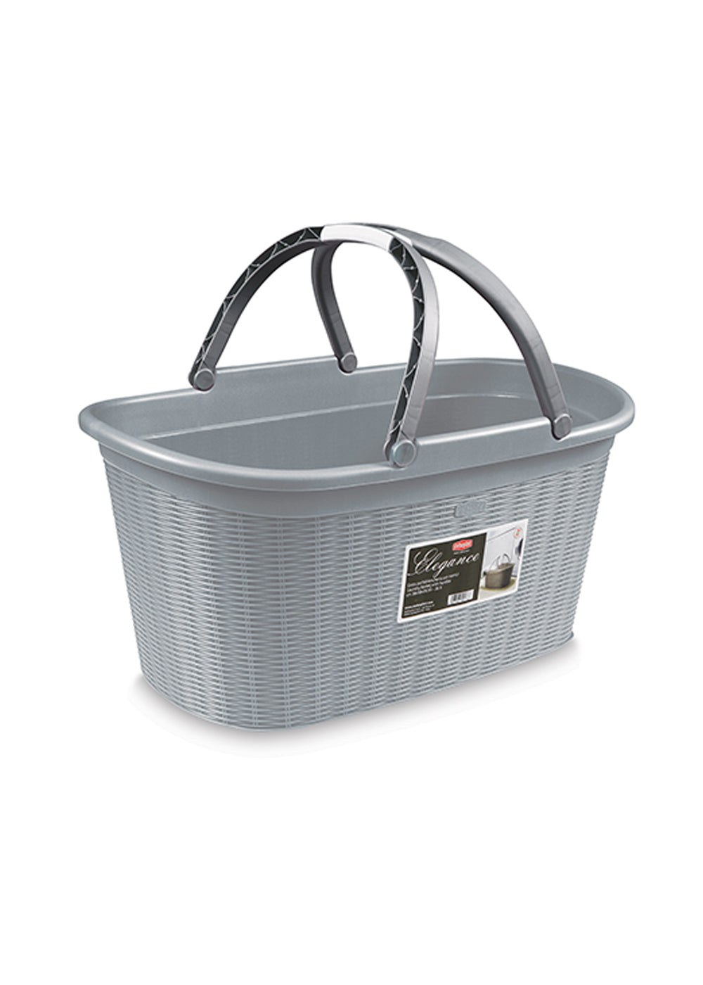 Stefanplast Cesta Portabiancheria Elegance Grey Stone Laundry Basket con  manici